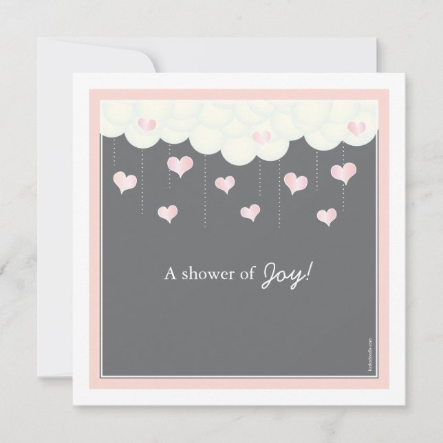 Clouds & Hearts Kinderdusche zur Einladung von Mäd (Vorderseite)