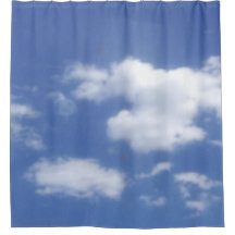 clouds in blue sky shower curtain