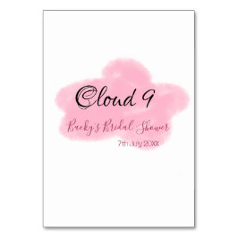 Clouds nine red pastel bridal shower namedate tischnummer