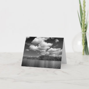 Clouds Over Lake Black and White Note Card Dankeskarte