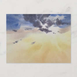 Clouds painting in watercolor  postkarte