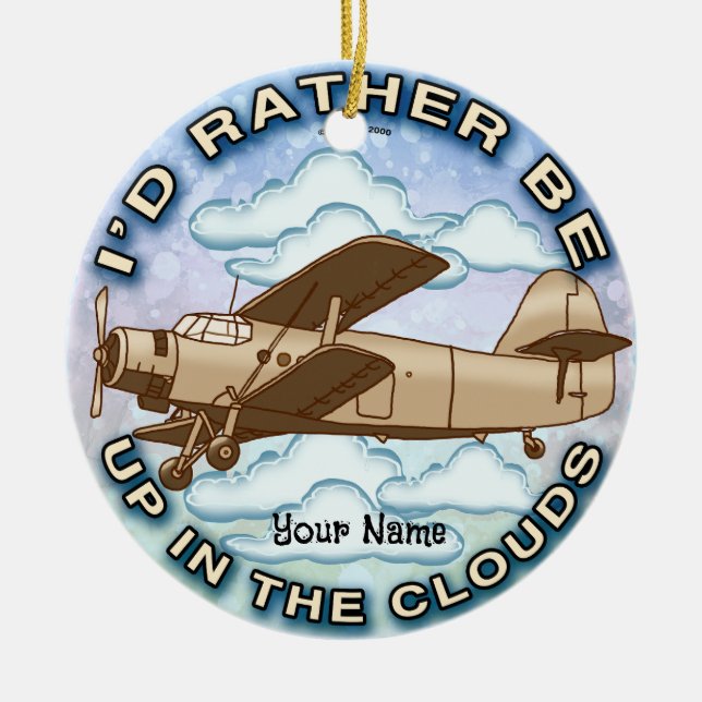 Clouds Plane Keramik Ornament (Vorne)