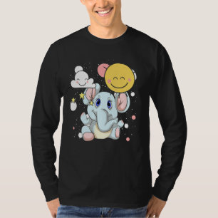 Clouds Safari Africa Zoo Animal Niedlich Baby Elep T-Shirt