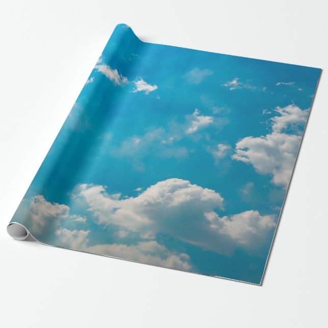 Cloudy and blue sky backgroundabstract, air, area, geschenkpapier (Ungerollt)
