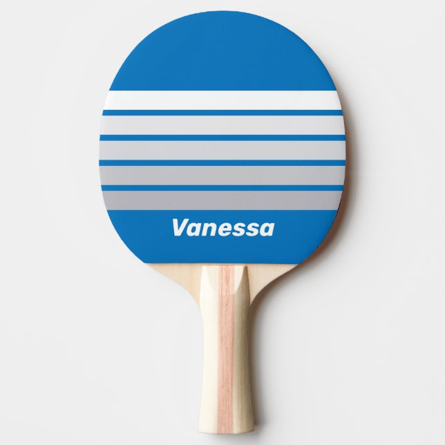 Cloudy Blue Sky Across Striping with Name Tischtennis Schläger (Vorderseite)