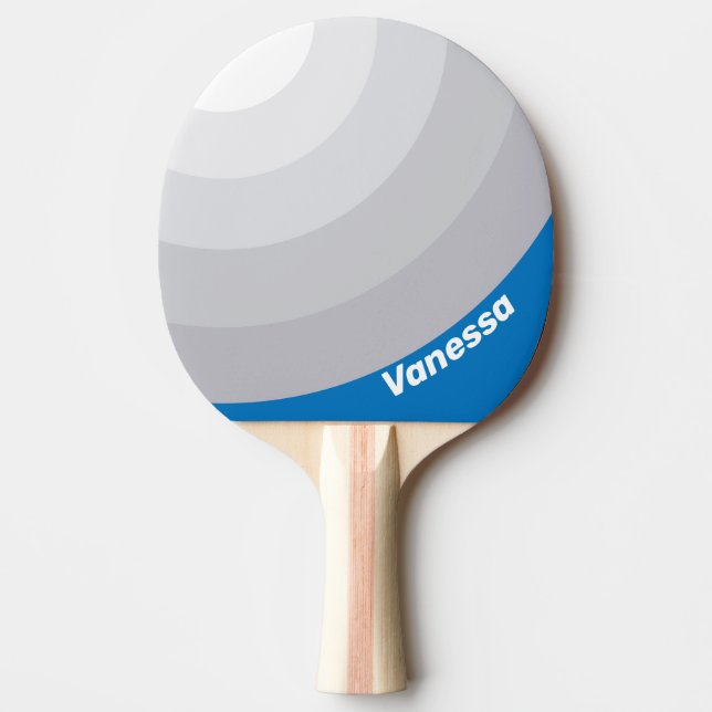 Cloudy Blue Sky Circle Stripe with Name Tischtennis Schläger (Vorderseite)