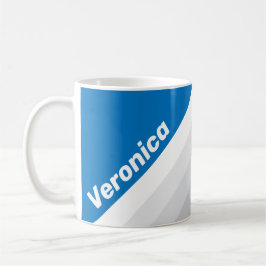 Cloudy Blue Sky Stripes with Name Kaffeetasse