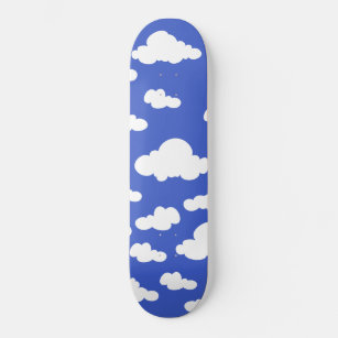 Cloudy Blue Sky White Clouds Dreamy Clouding Skateboard