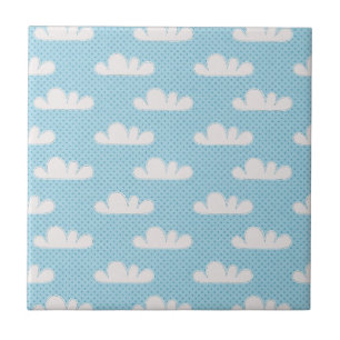 Cloudy Clouds Blue Dotty Sky Fliese