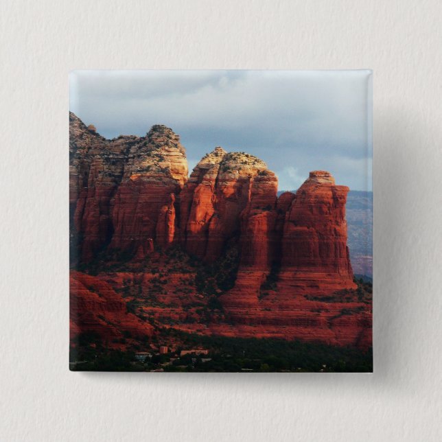 Cloudy Coffee Pot Rock in Sedona Arizona Button (Vorderseite)