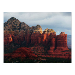 Cloudy Coffee Pot Rock in Sedona Arizona Poster