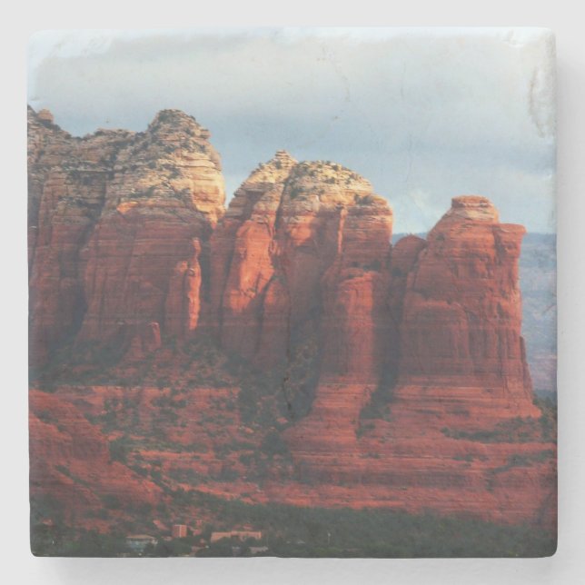 Cloudy Coffee Pot Rock in Sedona Arizona Steinuntersetzer (Vorderseite)