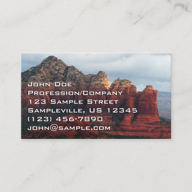 Cloudy Coffee Pot Rock in Sedona Arizona Visitenkarte (Vorderseite)