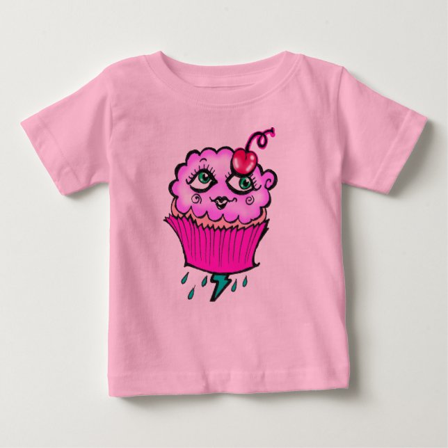 Cloudy Cupcake Baby Tutu Romper T-shirt (Vorderseite)