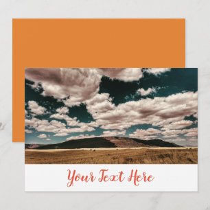 Cloudy Day Field Mountains Invitation Card