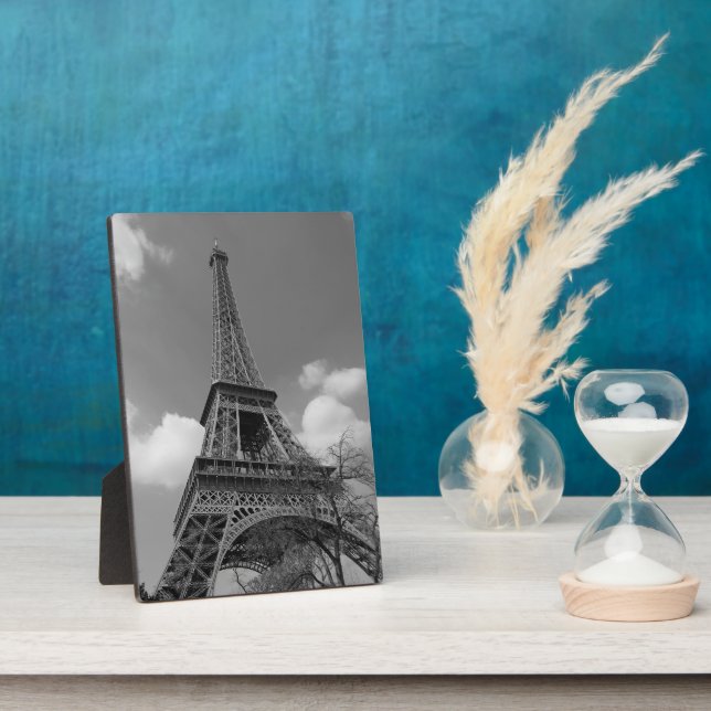 Cloudy Eiffel in Schwarz/Weiß, 2015 Fotoplatte (Seite)