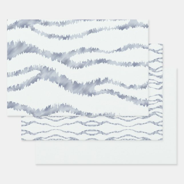 Cloudy Gray Zebra Eraser Scratch Ar Geschenkpapier Set (Set)