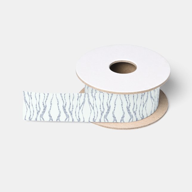 Cloudy Gray Zebra Eraser Scratch Art Satinband (Spule)