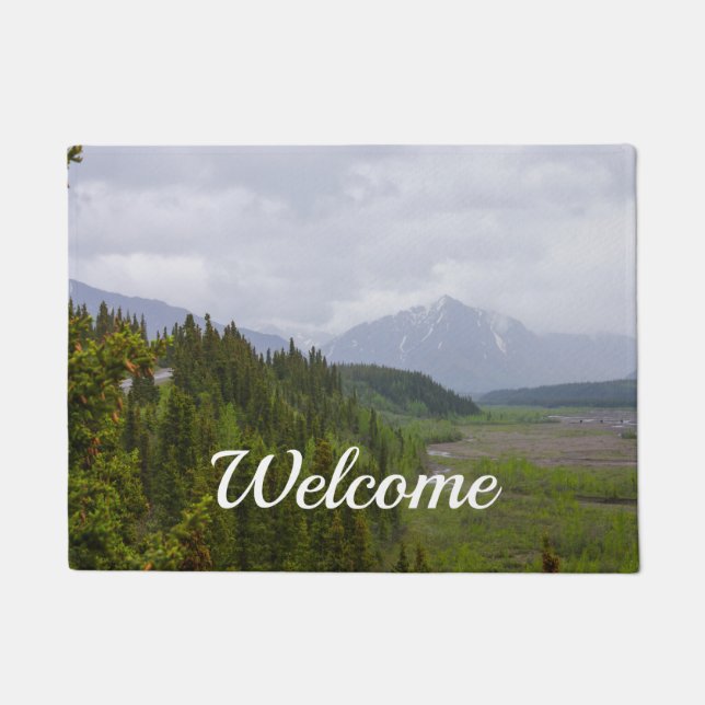 Cloudy in Denali Welcome Doormat Fußmatte (Vorderseite)