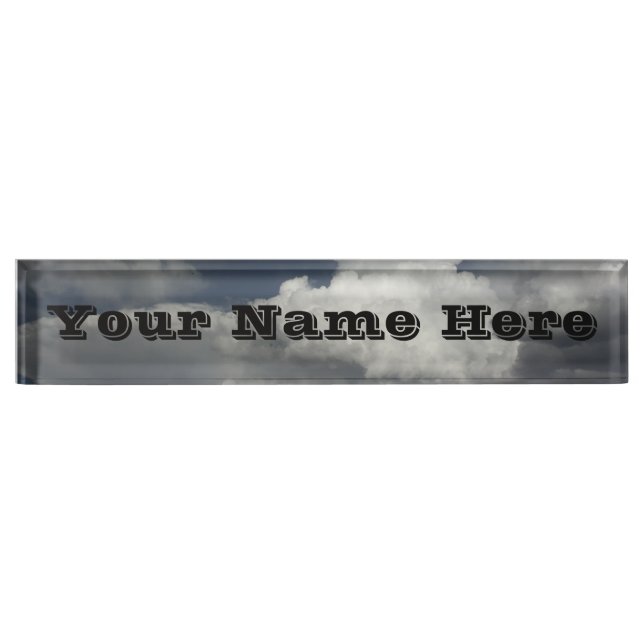 Cloudy Sky Name Plate Namensplakette (Vorderseite)