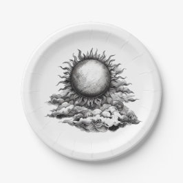 Cloudy Sun Pappteller