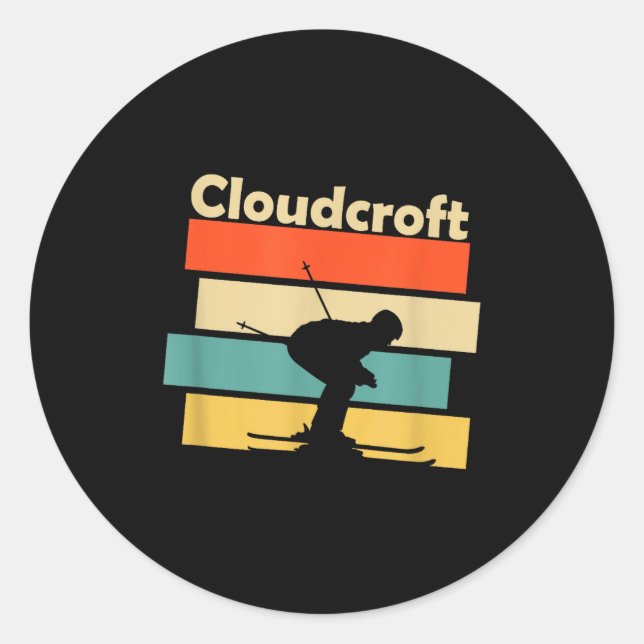 Clouroft New Mexico Retro Ski  Runder Aufkleber (Vorderseite)