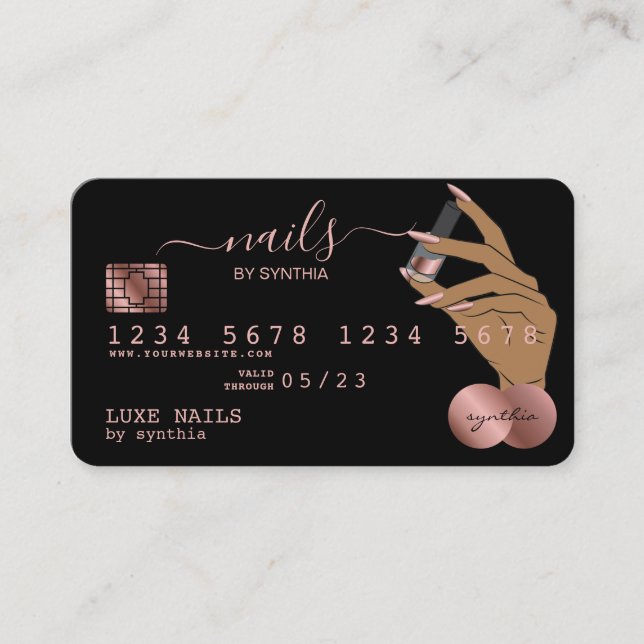 Clous Technicien Carte de crédit Styled Rose Gold  (Devant)