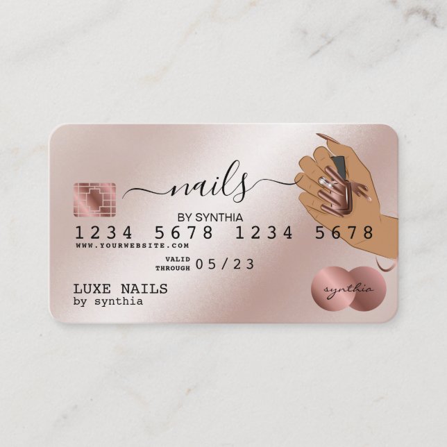 Clous Technicien Carte de crédit Styled Rose Gold  (Devant)