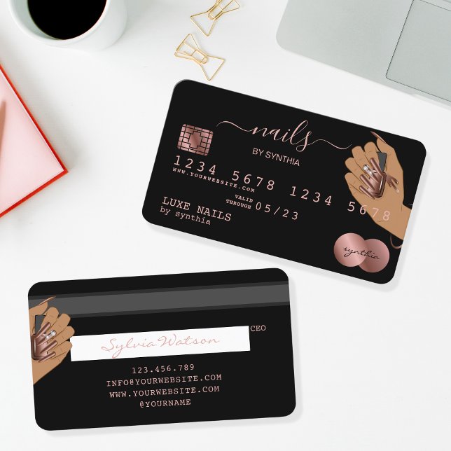 Clous Technicien Carte de crédit Styled Rose Gold  (Créateur téléchargé)