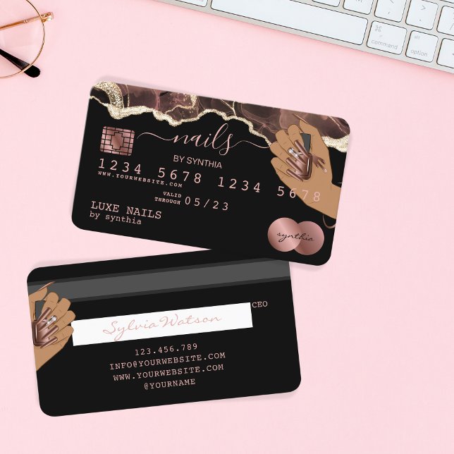 Clous Technicien Carte de crédit Styled Rose Gold  (Créateur téléchargé)