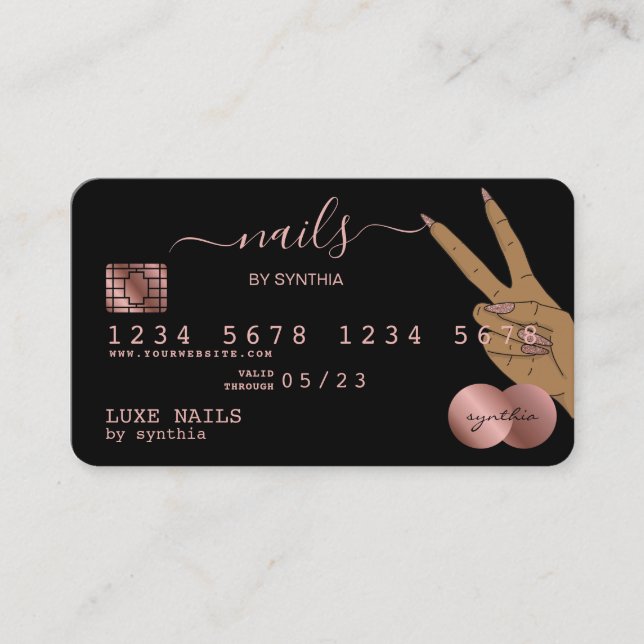 Clous Technicien Carte de crédit Styled Rose Gold  (Devant)