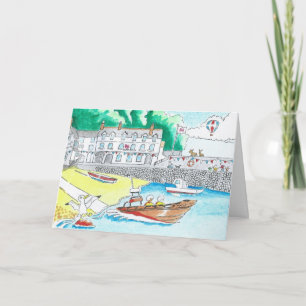 Clovelly, carte d'anniversaire Devon