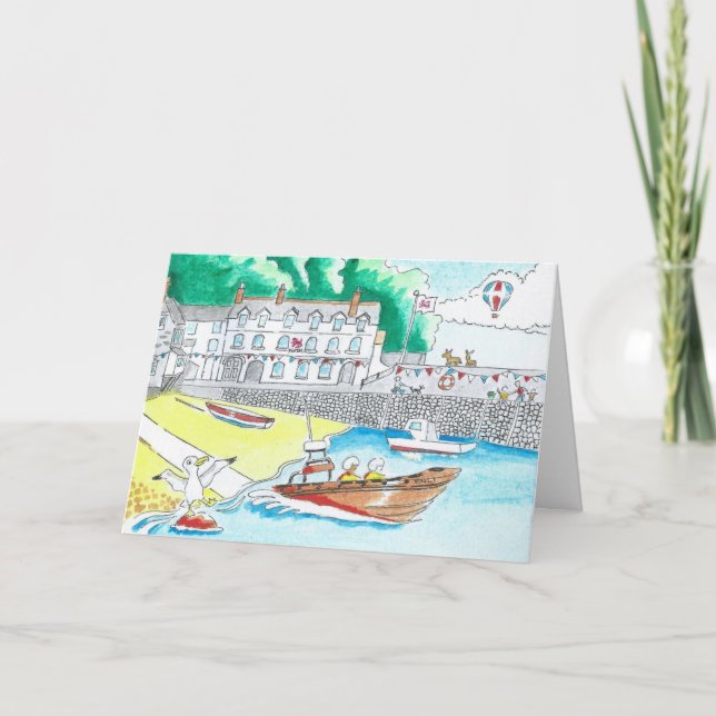 Clovelly, Devon Birthday Card Karte (Vorderseite)