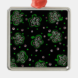 Clover Black Silbernes Ornament