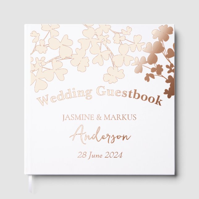 Clover Blätter Bouquet Wedding Gästebuch (Vorderseite)