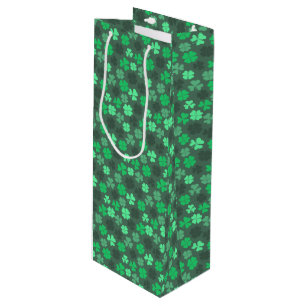 CLOVER-BLÄTTER ST-PATRICKS-PATTERN GESCHENKTÜTE FÜR WEINFLASCHEN
