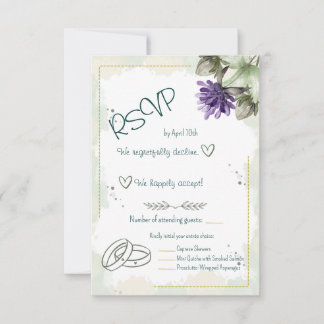 Clover Blossom Watercolor Florals RSVP Karte
