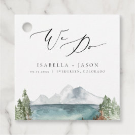 CLOVER Boho Rustic Mountain Lake Wedding Geschenkanhänger