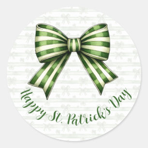 Clover & Bow St. Patrick’s Day Party Design Runder Aufkleber