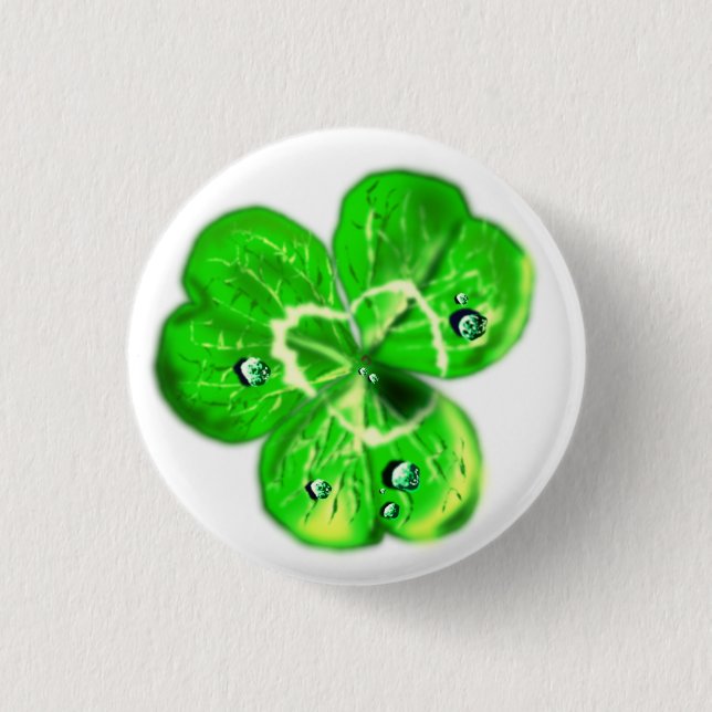 Clover Button mit Dew Drops (Vorderseite)