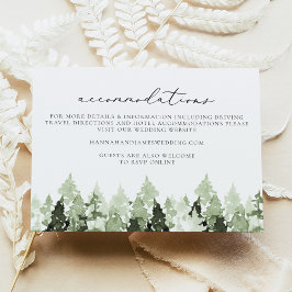 CLOVER Earthy Green Pine Tree Wedding Details Einladung