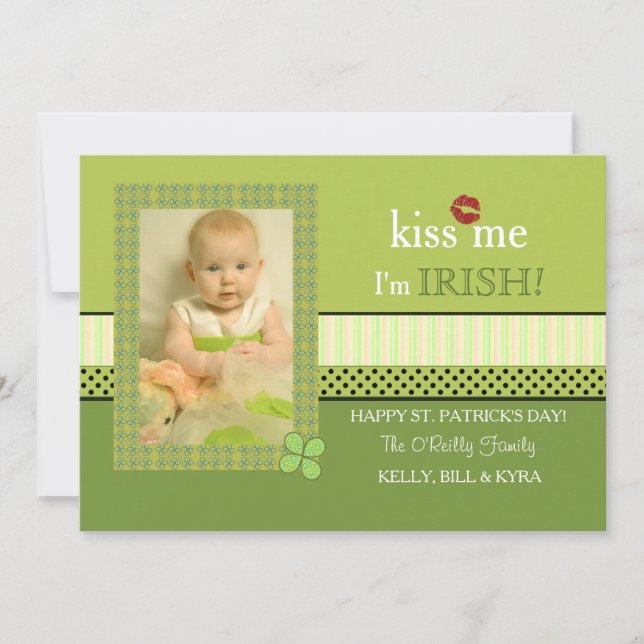 Clover Frame St. Patrick's Day Foto Card Karte (Vorderseite)