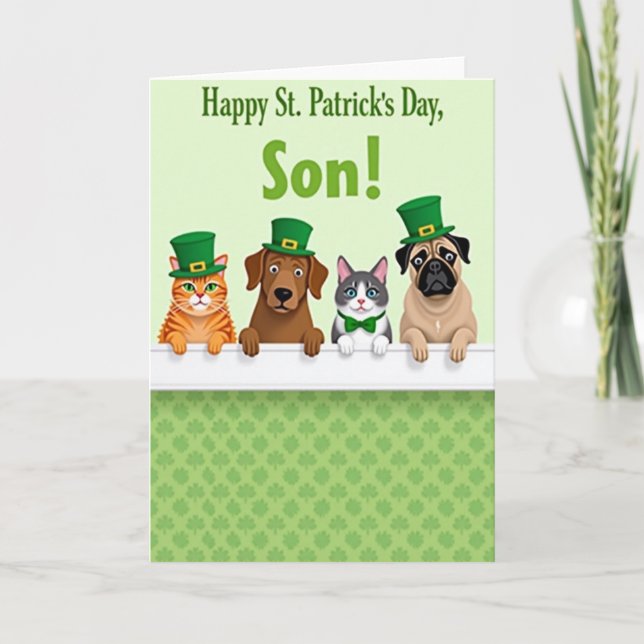 Clover Friends St Patricks Day Card Karte (Vorderseite)