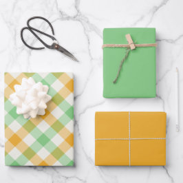 Clover Gingham Geschenkpapier Set