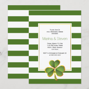 Clover & Green, Streifen Hochzeitsessen Probe Einladung