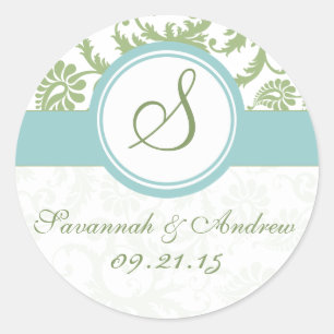 Clover Green und Aqua Wedding Sticker