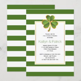 Clover, grüne Streifen irische Hochzeitskaffees Du Einladung