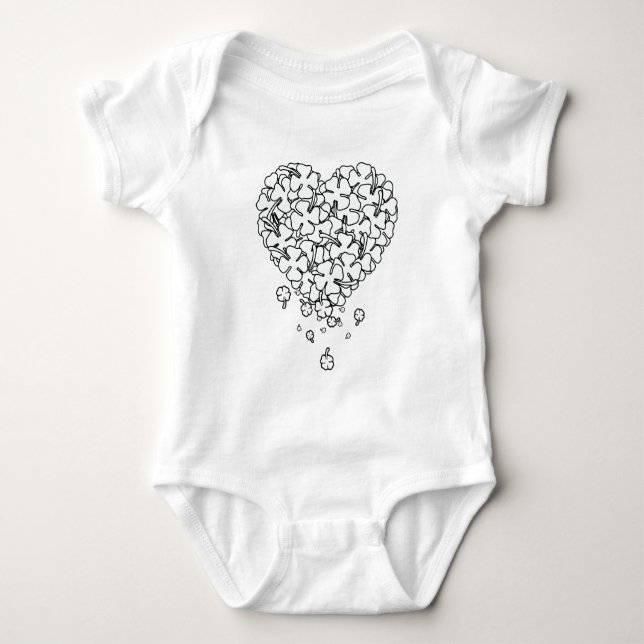 Clover Heart Baby Strampler (Vorderseite)