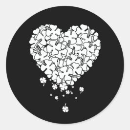 Clover Heart Runder Aufkleber