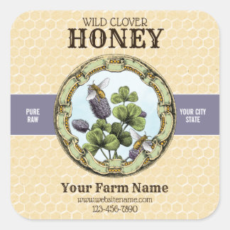 Clover Honey Bee Étiquette